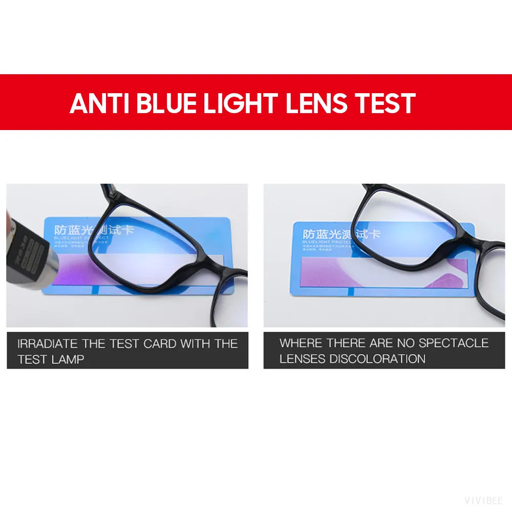 Blue Light Blocking Eye Protect Glasses TR90 Matte Black Anti Ray Eyeglasses Transparent Fashion Eyewear