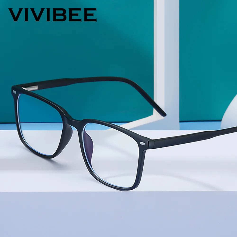 Blue Light Blocking Eye Protect Glasses TR90 Matte Black Anti Ray Eyeglasses Transparent Fashion Eyewear